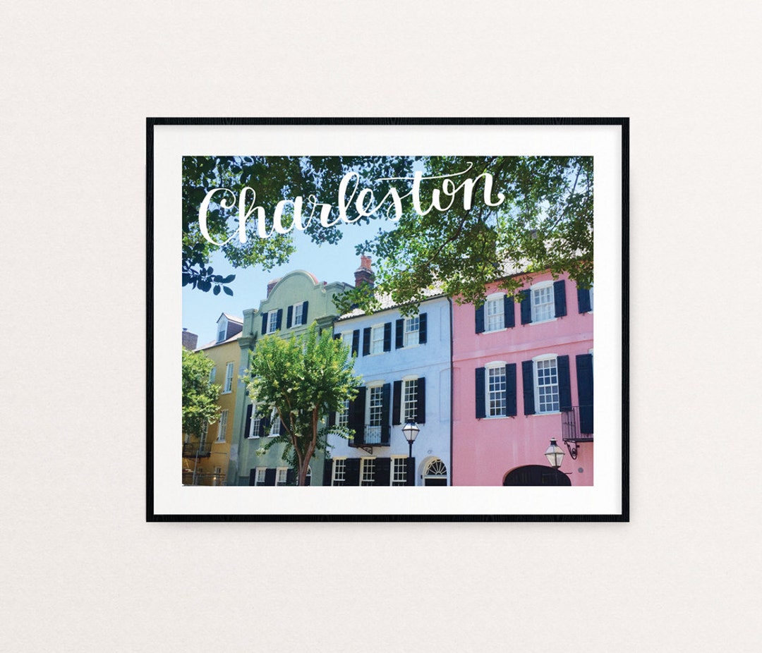 Charleston Printable 8x10 Instant Download Rainbow Row, Charleston SC