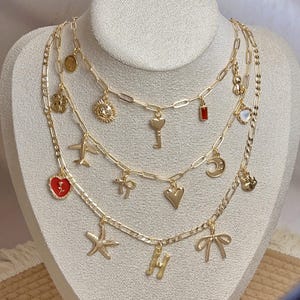 Build Your Own Charm Necklace, Pick Your Charms, Custom Pendant Necklace, Personalized Vintage Chunky Necklace, DIY Multi Charm Necklace