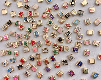 Personalized Gold Italian Charm Bracelet, Sold in Bulk or Made into Bracelets, Handmade Italy Charms Bracelet for Friend, Gift for Her