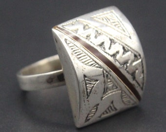 Tuareg 925K Sterling Silver Ring, Adorable Shape Ring, Ethnic Boho