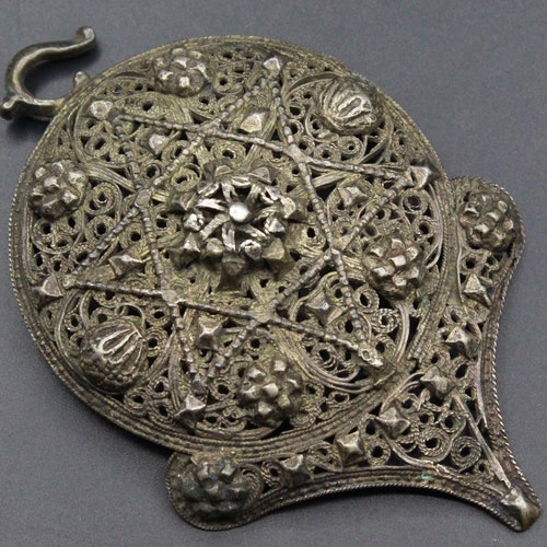 Tribal Ottoman Pendant, shops Ottoman Silver Costuming Belt Buckle Pendant, Talkaar Workmanship Ethnic Pendant, Star Design Pendant,