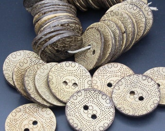 Hand Carved Afghan Wooden Button Bead: Tribal Jewelry Making (41mm)