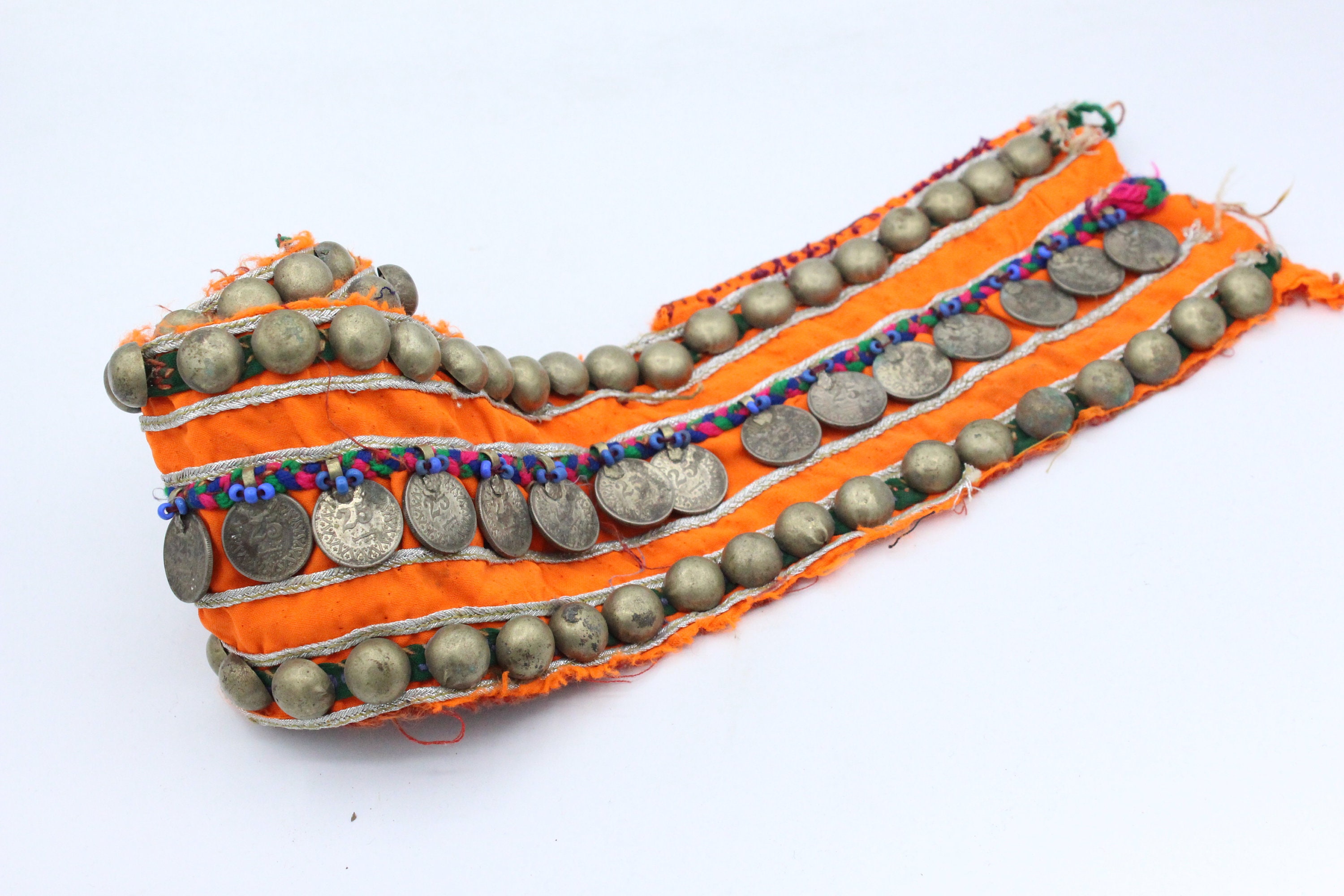 VTG Kuchi Coin‎ Belly Dance Belt Handmade Afghan Textile Fabric Beads Pakistani Kuchi Afghan Tribal Vintage Heavily Embellished Beaded  main image 2