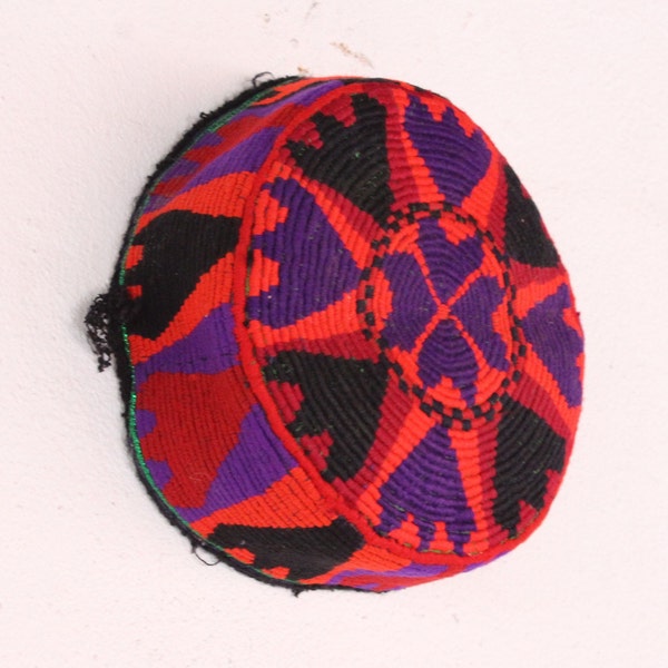 Chapeau afghan, chapeau pachtoune Manzoori, chapeau tribal coloré fait à la main, chapeau unisexe, chapeau de tribu pachtoune costumé, chapeau de costume afghan,