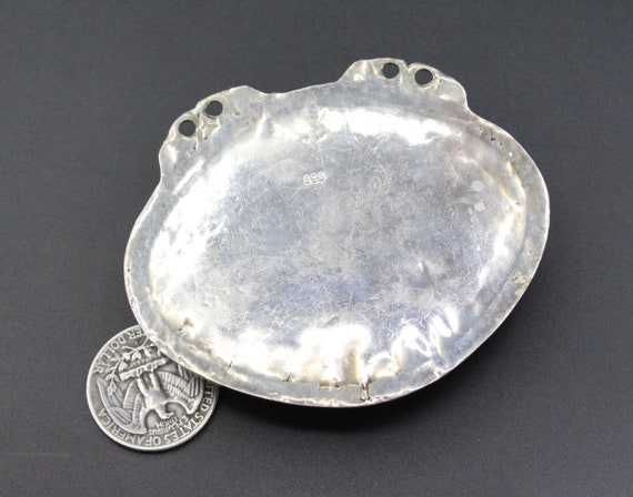 Vintage Uzbek Silver Oval Pendant, Lapis Lazuli S… - image 5