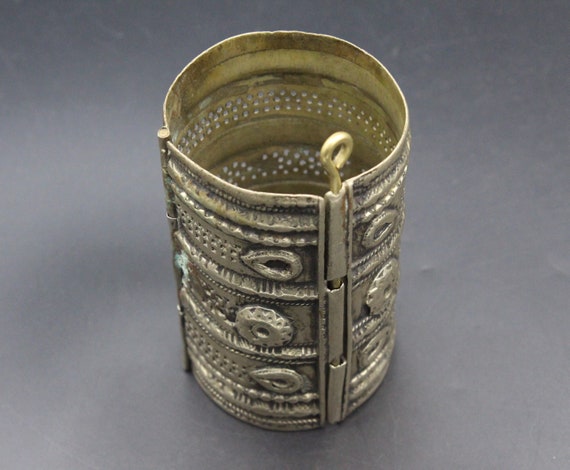 Antique Afghan Kuchi Tribal Cuff Bracelet, Carved… - image 6