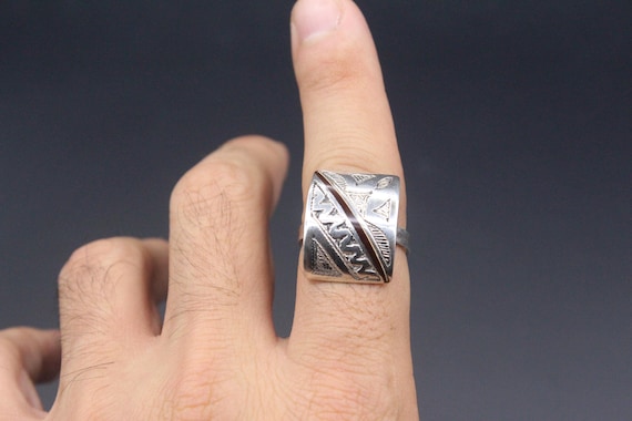 Tuareg 925K Sterling Silver Ring, Adorable Shape Ring, Ethnic Boho