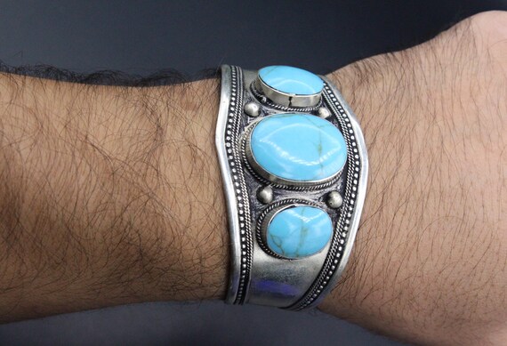 Vintage Afghan Turkmen Ethnic Cuff Bracelet, Boho… - image 7