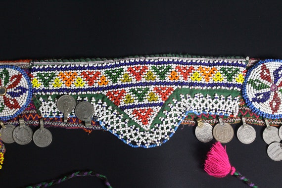 Vintage Kuchi Beaded Coin Belt: Afghan Tribal Belly Dance  display picture 2