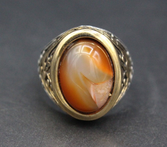 Turkish Ottoman Glass Carnelian Stones 925K Sterl… - image 3