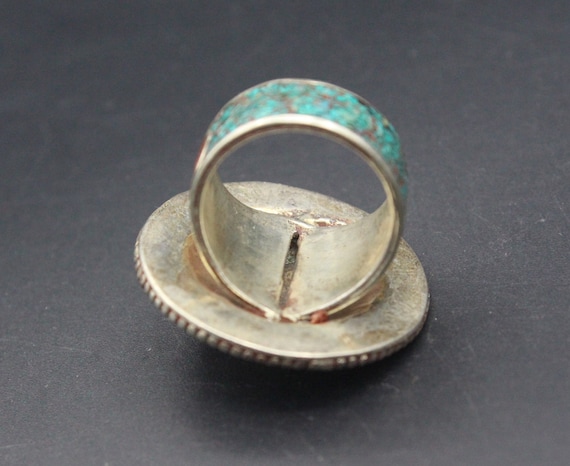 Vintage Tibetan Jewelry, Nepalese Boho Ring, Turq… - image 3