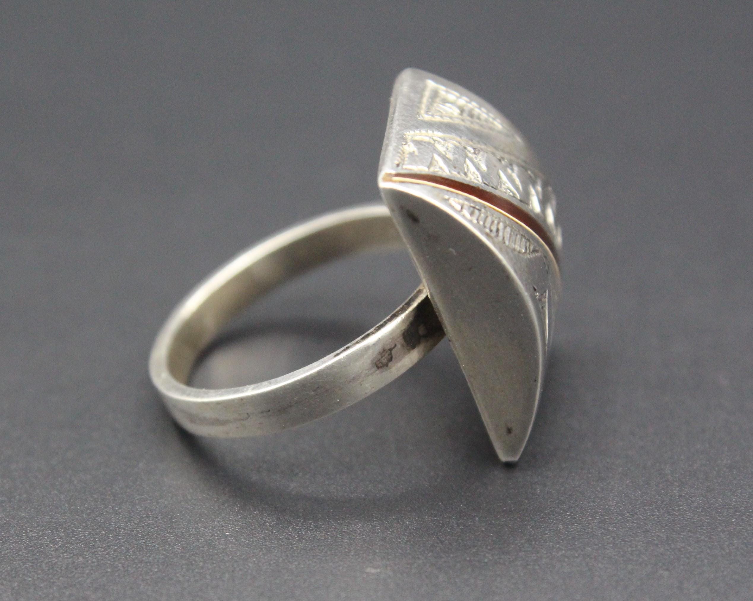 Tuareg 925K Sterling Silver Ring, Adorable Shape Ring, Ethnic Boho