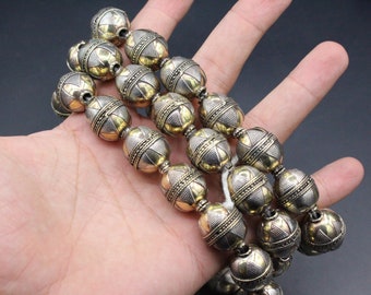 20 x 15mm Beads, Turkmen Gold Gilded Beads, Belly Dance Beads, Ethnic tribal Beads, Round Beads, Making Jewelry, 1PC