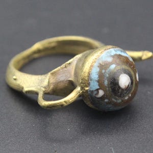 Afghan Ring, Alpaka Colorful Enamel Stones Ring, Boho Handmade Ring, Kuchi Tribal Ring, Costuming Ring, Afghan Jewelry, Size 6.5US,