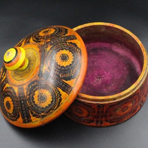Vintage Afghan Spice Box Wooden Dome Lid Box, Tribal Decorative Jar Keepsake Treasure Box, Housewarming Gift Box, Decoration Box, Boho Box