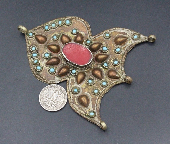 Ethnic Tribal Kuchi Pendant, Afghan Vintage Costu… - image 4