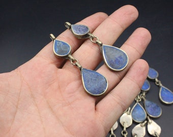 Afghan Lapis Lazuli Pendant: Vintage Kuchi Tribal Bead