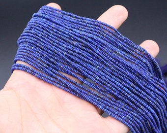 1 Strand Afghan Beads, Afghan Lapis Beads, Heishi Beads, 1mm Beads, Lapis Lazuli Stone Beads, Lapis Lazuli Stone Rondelle Beads, Rondo Beads