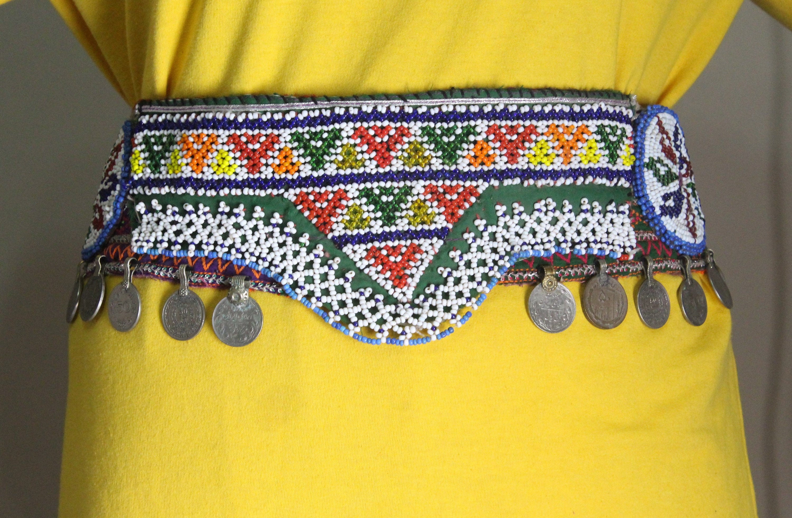 Vintage Kuchi Beaded Coin Belt: Afghan Tribal Belly Dance  display picture 1