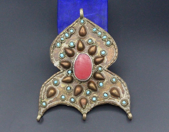 Ethnic Tribal Kuchi Pendant, Afghan Vintage Costu… - image 1