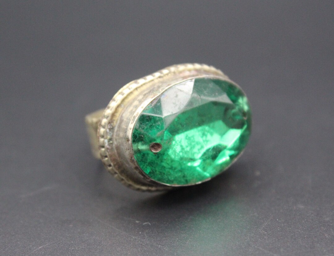 Afghan Ring, Traditional Alpaka Ring, Tribal Bellydance Green Ring ...