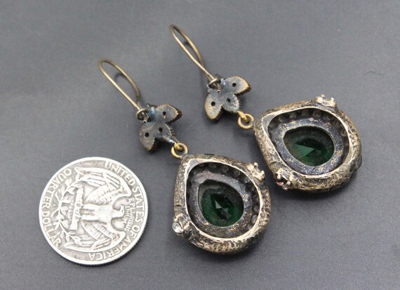 925K Sterling Silver & Bronze Turkish Ottoman Ear… - image 4