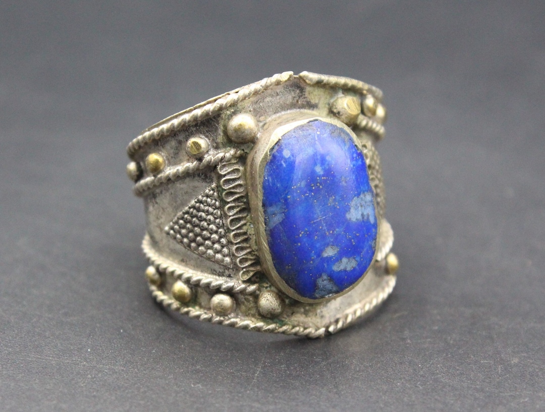 Afghan Ring, Afghan Traditional Ring, Belly Dance Lapis Lazuli Stones ...