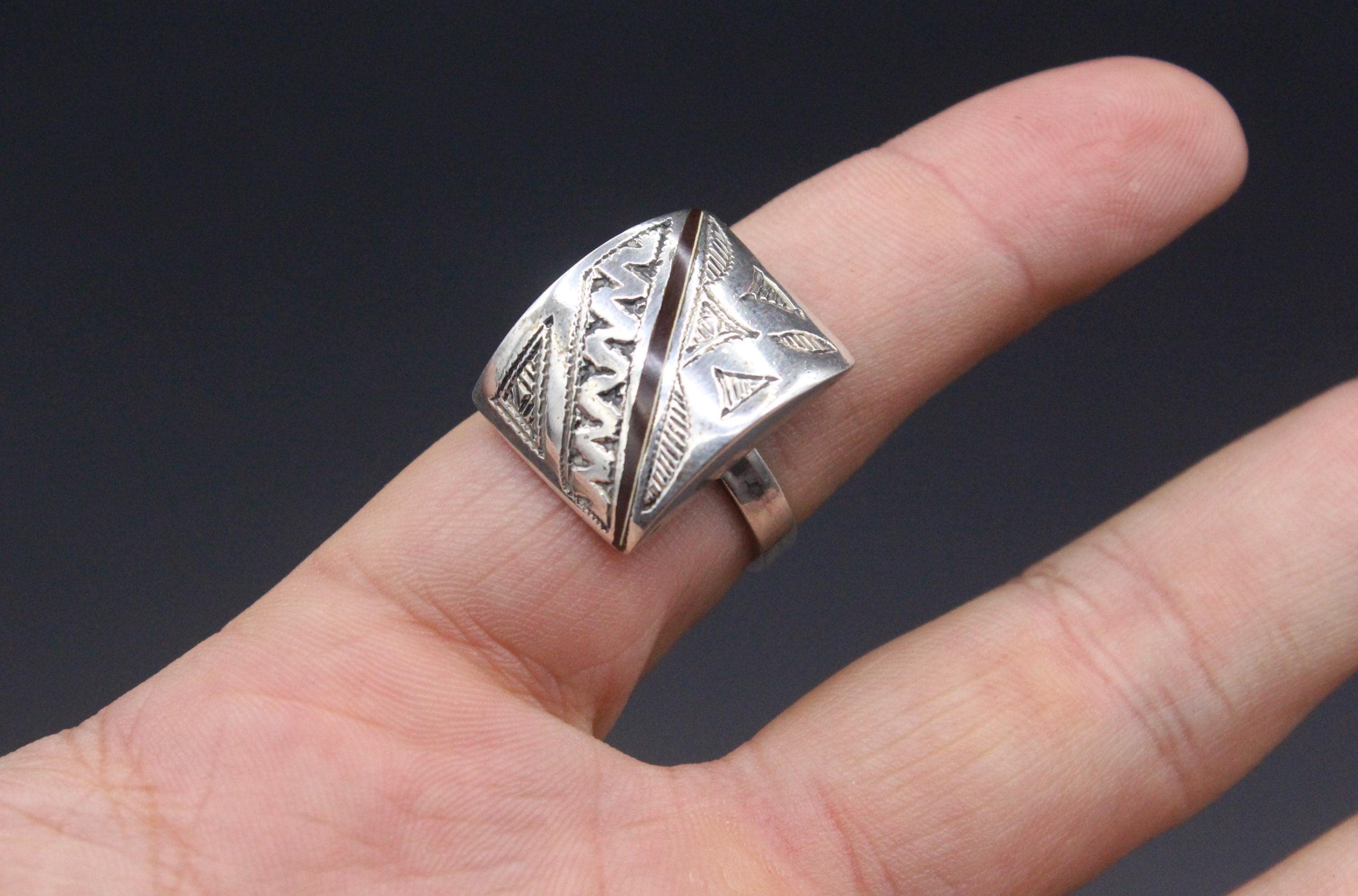 Tuareg 925K Sterling Silver Ring, Adorable Shape Ring, Ethnic Boho