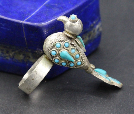 Peyote Bird Turquoise Ring Size 9 1/2 - The Crosby Collection Store