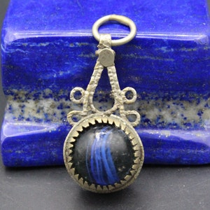 Afghan Traditional Belly Dance Pendant, Ethnic Tribal Kuchi Pendant, Nomadic Costuming Jewelry, Colofrul Glass Beads Pendant,
