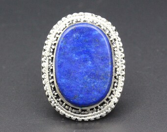アフガニスタン　ラピスラズリ シルバーリング アンティーク オリエンタル ソリッド シルバー リング ラピスラズリ
