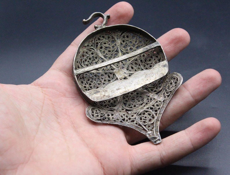 Ottoman Silver Costuming Belt Buckle Pendant Star Design Pendant, Talkaar Workmanship Ethnic Pendant Tribal Ottoman Pendant