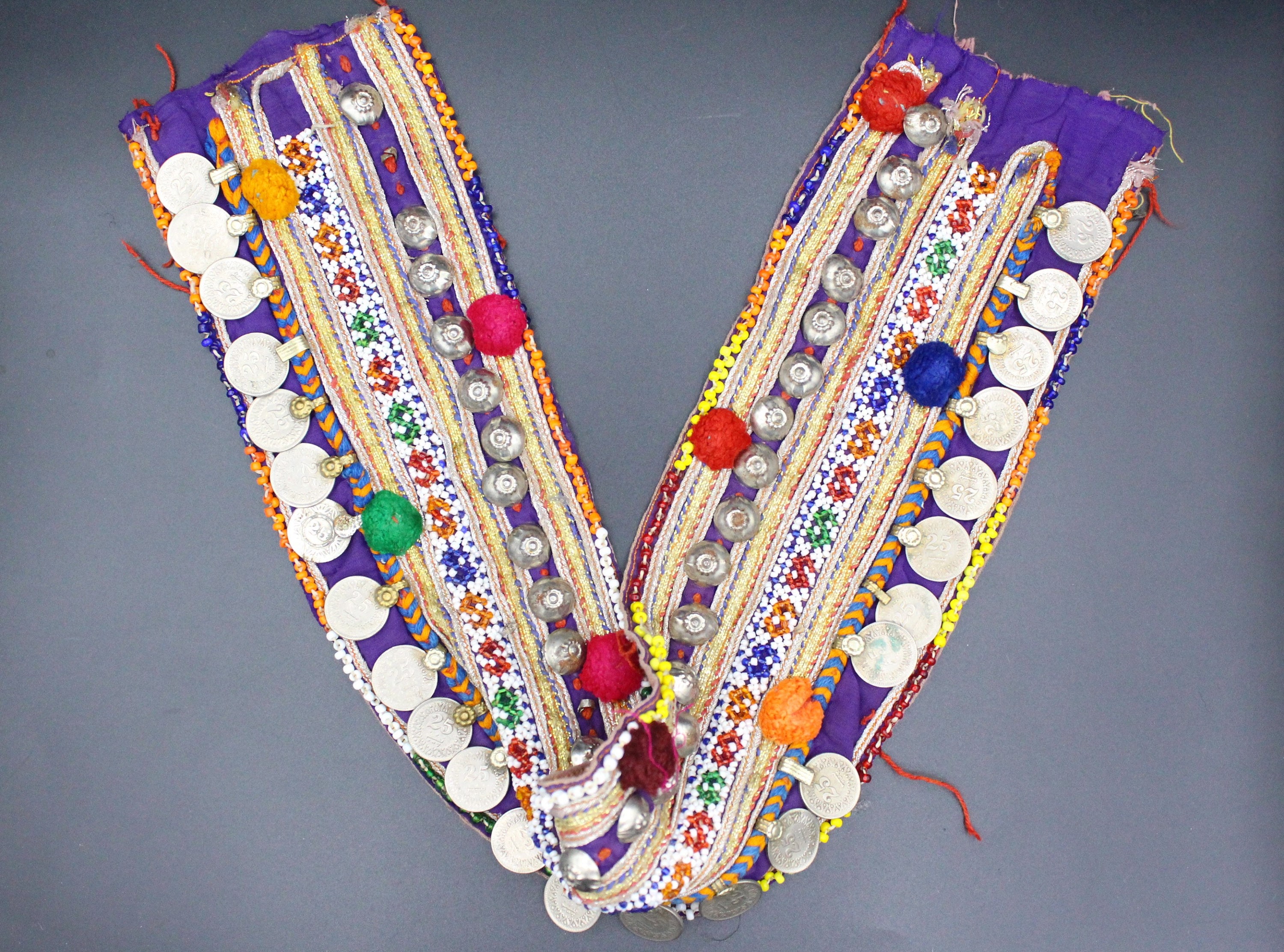 Set 7 Pezzi Danza Del Ventre - Sciarpa, Copricapo, Collana, Bracciali, Orecchini Con Monete Oro - Foto 4