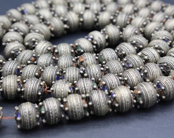 5mm x 6mm ( 1Pc )  Uzbek Tribal Beads, Enamel Workmanship Beads, Bowl Beads, Making Jewelry, Alpaka Round Beads, Colorful Beads,