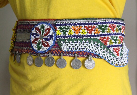 Vintage Kuchi Beaded Coin Belt: Afghan Tribal Belly Dance  display picture 3