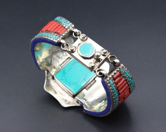 Tibetan Nepalese Cuff Bracelet, Cuff Bracelet, In… - image 6