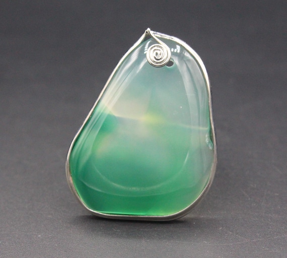 Turkish Glass Malachite Statement Ring, Large Gem… - image 2