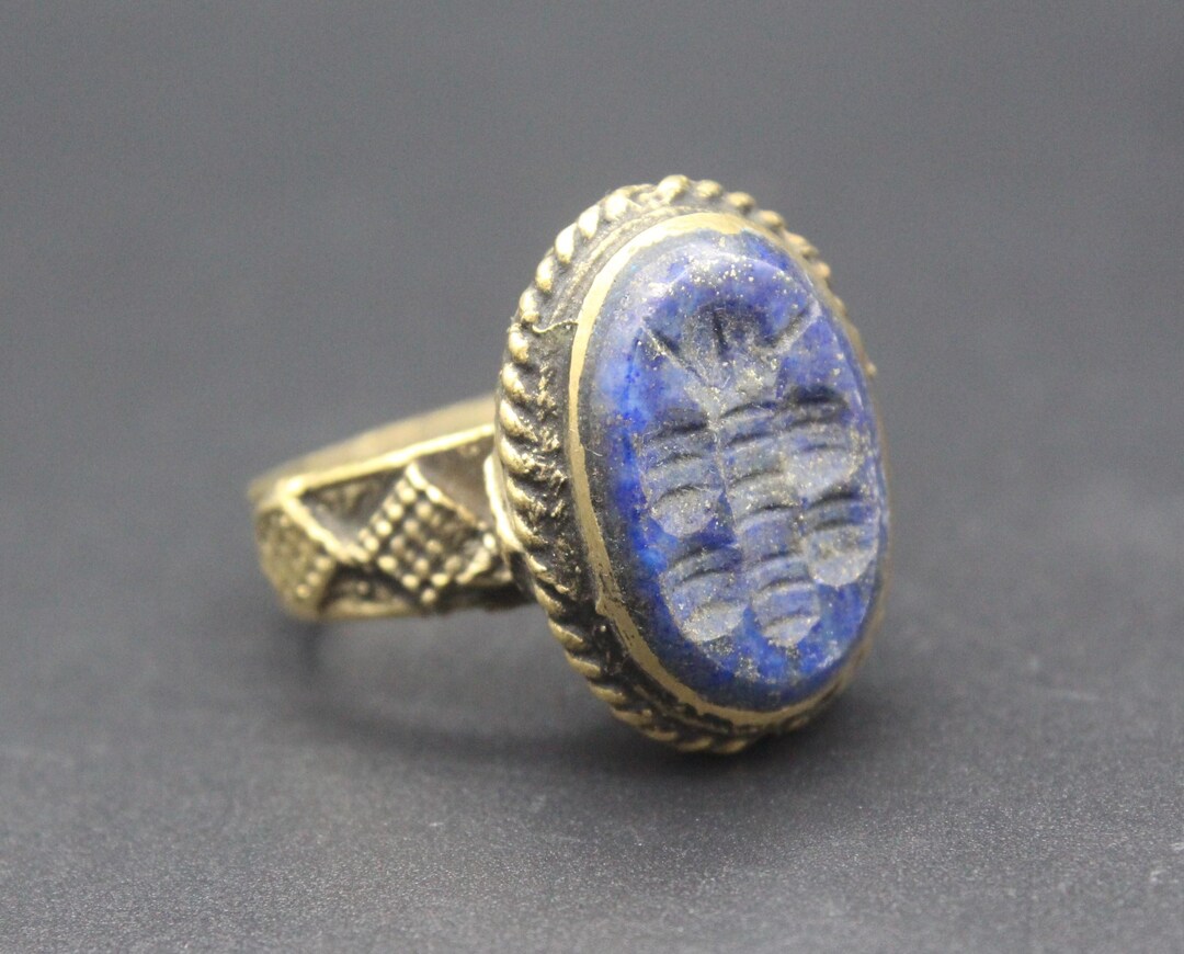 Vintage Afghan Ring, Tribal Lapis Lazuli Stones Boho Ring, BEE Animal ...