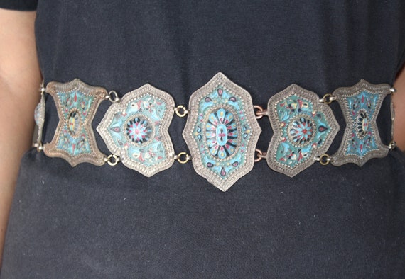 Vintage Uzbek Alpaka Belt, Costuming Tribal Belt,… - image 2