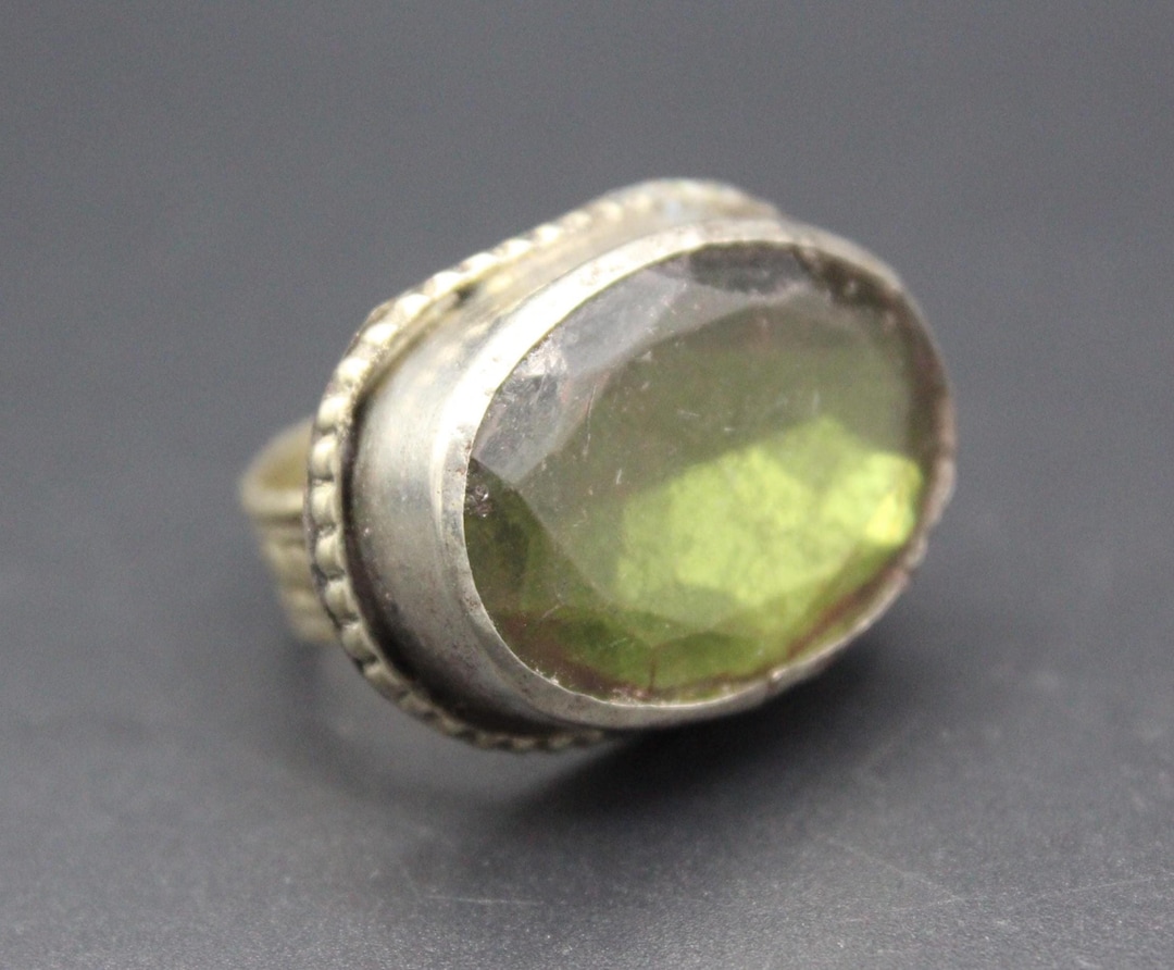 Afghan Ring, Traditional Alpaka Ring, Tribal Bellydance Green Ring ...