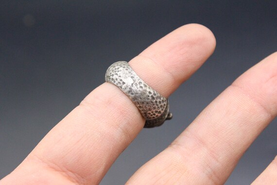 Turkish Silver Plated Statement Ring: Green Glass… - image 7