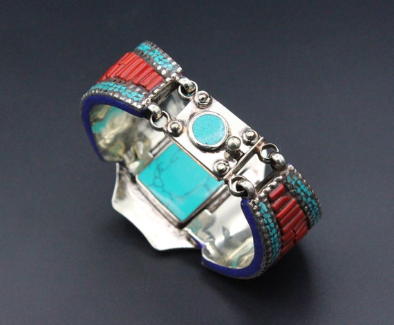Tibetan Nepalese Cuff Bracelet, Cuff Bracelet, In… - image 5