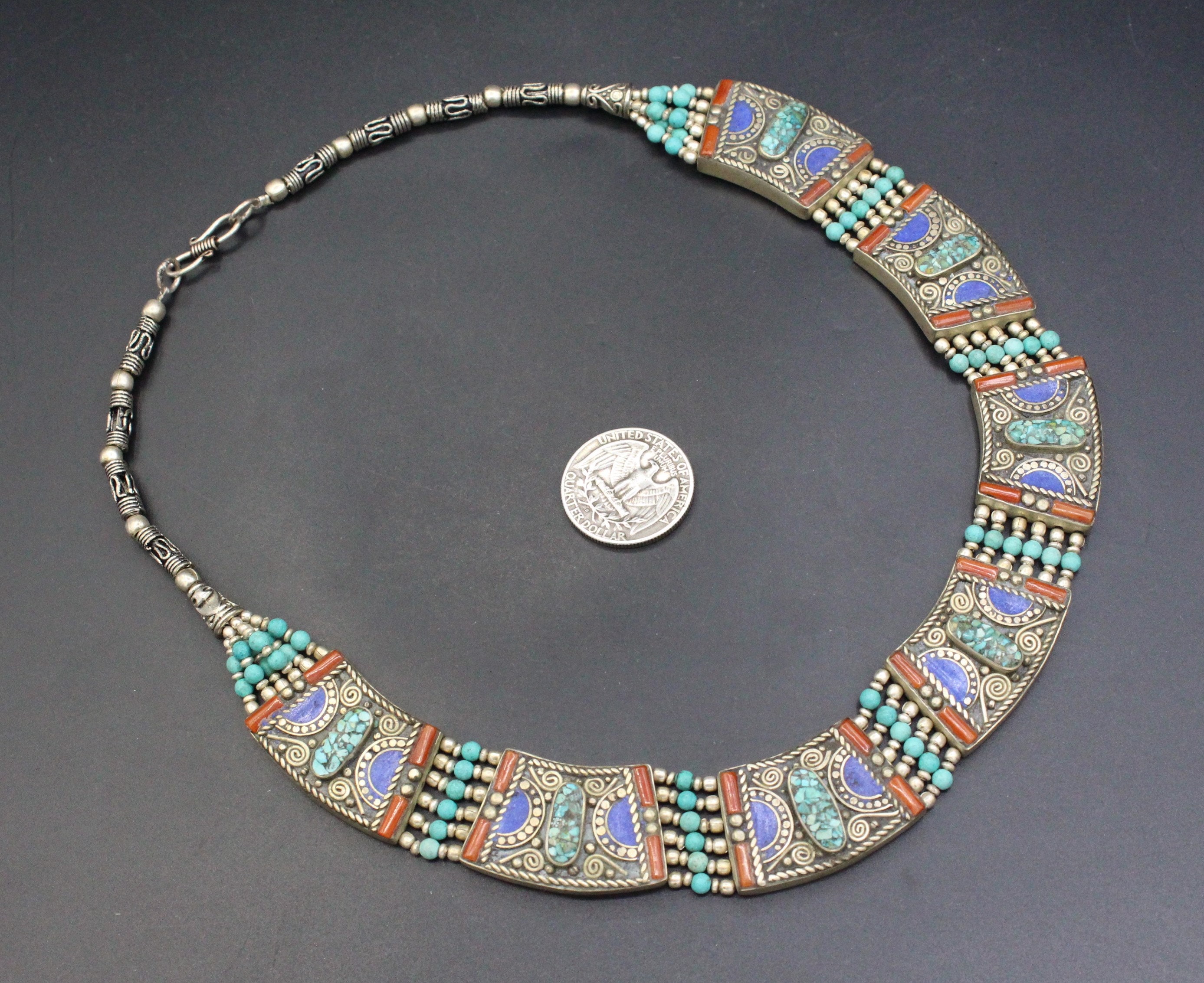 Tibetan Nepalese Necklace, Inlay Turqouise Coral Beads Necklace, Charm  Tribal Necklace, Multi Strand Necklace, N01 - Etsy