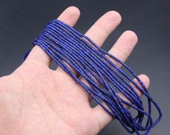 1 Strand Afghan Beads, Afghan Lapis Lazuli Beads, Heishi Beads, 2mm Beads, Lapis Lazuli Stone Beads, Lapis Lazuli Beads, Tube Beads,