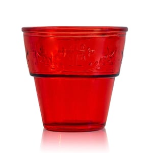 Red Glass Vigil Oil Lamp, Christian Altar Decor, Standing oil holder