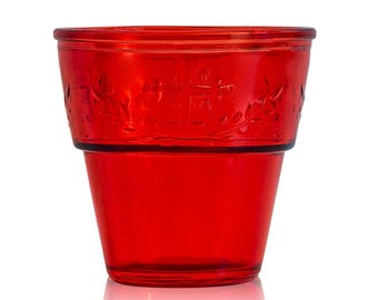 Lámpara de aceite de vigilia de cristal rojo, decoración de altar cristiano, portaaceite de pie