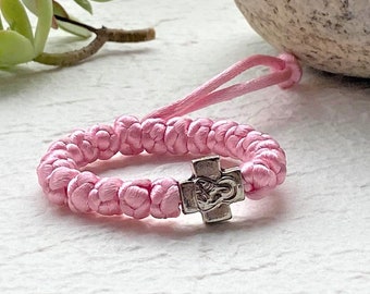 Pink Prayer Rope Bracelet, Religious Jewellery for wrist, Girls and women komboskini