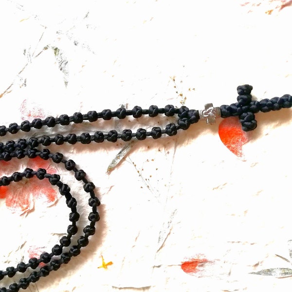 Greek Orthodox semi spaced komboskini, Christian prayer rope, Plain Religious handmade spiritual gift for a believer, Gift for my father