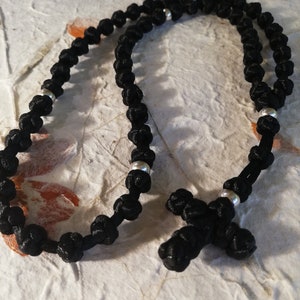Orthodox Prayer Rope: Black Chotki with Silver Beads