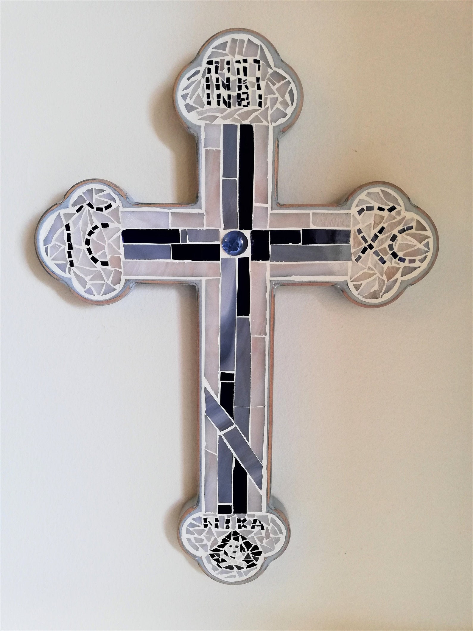 Large Mosaic Orthodox Cross Wall Hanging Religious Gift IC Etsy